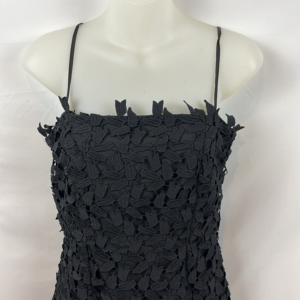 Bardot Liana Leaf Lace Overlay Lined Sleeveless Midi Black Dress Size S -‎ 4 - Picture 5 of 16